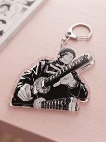 1Pc/4Pcs Kagurabachi Theme Acrylic Keychains, Featuring Demon Blade Ink Effect, Drawing Sword Pose, Chibi Style And Goldfish Tank Scene Design, Fashionable Bag Charm, Suitable For: Back To School, Gift For Anime Fans, Exquisite Collection, All Season - Multicolor - View 8