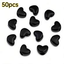11x16mm Acrylic Heart Beads Solid Color Love Shape Spacer Loose Beads For Jewelry Making DIY Bracelet Necklace Earring Keychain Phone Chain - Large Heart With Holes - View 17