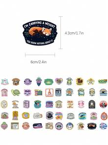 50pcs Fun Mental Health Stickers For Scrapbook, Planner, Phone Case, Refrigerator, Journal, Diary, Guitar, Helmet, Skateboard, Laptop, Self-Adhesive - Multicolor - View 6