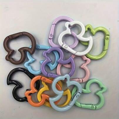 3PCS Duck Shaped Keychain - Random Color - Spring Hook, Multi-Function Key Chain, And More - Halloween Supplies