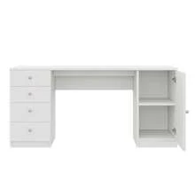 Desk Made Of Wood With 4 Drawers With Storage With Drawers White For Home Office And Study - White - View 6