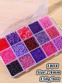 5200pcs/Box 24-Grid Glass Seed Beads DIY Jewelry Making Kit, Suitable For Women Bracelets & Holiday Gifts - Multicolor - View 13