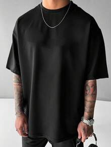 Men's Summer Casual Versatile Solid Color Short Sleeve T-Shirt - Black - View 4