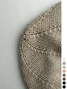 Wool-Blend 2-In-1 Soft Cute Cat-Ear Button Slouchy Beanie Hat For Women Fall Winter Warm Cold Hat - Rolled Edge Button Pin Stackable - View 9