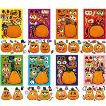 somoving 8pcs Halloween Stickers Pumpkin Skull Witch Werewolf Bat Ghost Stickers DIY Decoration Stickers Holiday Party Gift Bag Filler Toy Stickers - Multicolor - View 3