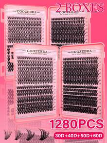 Multi-Box Pack 1/2 Boxes 640pcs Eyelash Book Kit D Curl Large Capacity Best Quality Lowest Price New DIY Eyelashes Fluffy Soft 3D Faux Mink False Eyelashes Makeup Eyelash Extensions DIY Lightweight Eyelashes - D - View 9