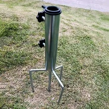 Heavy-Duty Garden Umbrella Anchor, With 4 Spikes| Portable Metal Stand With Adjustable Base, Suitable For Umbrellas, Flags, Fishing Rods, And Tent Poles| The Perfect Gift For Beach Lovers And Fishermen, Electroplated Galvanized Cast Iron Frame - Silver - View 3