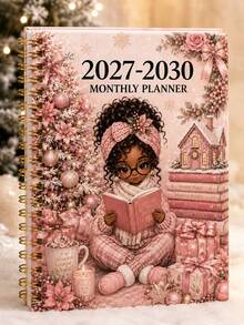 2027-2030 Monthly Planner, 4-Year Spiral Bound Planner For Women And Girls, Pink Christmas Winter Theme, Monthly Schedule Management Notebook, Suitable For School, Work, Goals, Appointments And Holiday Planning, Cute Gift For Students And Office, Christmas Gift, Office Supplies, Desk Accessories - A5 - View 6