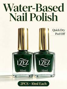 LZEZ Water‑Based Bright Top Coat 2‑Pack Total 20ml, Gloss Shine Nail Finish, Long‑Lasting Nail Surface Protection - Silver - View 6