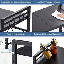 1 cái kệ lưu trữ hình tam giác có móc, kệ lò vi sóng bằng kim loại, có thể mở rộng - kệ tổ chức mặt bàn đứng, phù hợp cho máy nướng bánh mì, nồi chiên không dầu, nồi cơm điện và các thiết bị khác - dễ lắp đặt, kết cấu kim loại chắc chắn, thiết kế tiết kiệm không gian - A - Xem 4