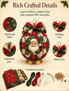 1pc DIY Christmas Plush Doll Making Kit With Handmade Character Sewing Craft - Suitable For Home Decor, Holiday Tree Ornaments, Patchwork Dolls, Complete Sewing Kit And Handmade Craft, Halloween And Christmas Decoration - Multiple Styles - View 6