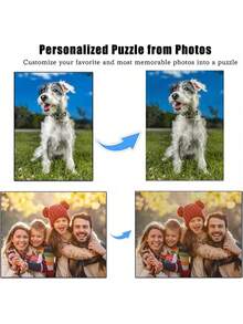 Customized Jigsaw Puzzle, Personalized Photo Puzzle, 120/200/300/500/1000 Pieces Optional, Ideal Gift For Home, Wedding, Graduation, Pets And Other Occasions, Multi-Functional, Reusable, Decorative, Exquisite, Fashionable, Soft, Cute, Colorful, Fun, Customizable, Personalized, Unique, Ideal Gift For Her, Ideal Gift For Him, Anniversary, Birthday Gift - Multicolor - View 5
