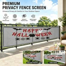 Sunshade Set, Paired With Halloween Hanging Decor, Fence Privacy Screen, High-Density 100% Blackout Privacy Fence Fabric, Windproof Weather-Resistant Tear-Resistant, Suitable For Balcony, Garden, Yard, Fence, Patio - Gray - Grey - View 1
