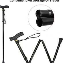 Unisex Foldable Hiking Poles, Lightweight Adjustable Telescopic Walking Sticks With T-Shaped Thickened Handle, Wrist Strap And Anti-Slip Rubber Tips, For Adults, Multiple Colors Available - Multicolor - View 4