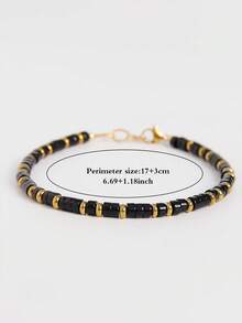 YAUKIA Pulsera de Protección de Turmalina Negra Vintage Casual, Representa Fuerza y Equilibrio, Joyería de Yoga y Meditación, Regalos para Cumpleaños, Fiesta, Halloween y Uso Diario - Multicolor - Ver 5