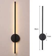 Long Rechargeable Wireless LED Wall Light, Dimmable Battery Powered Wall Lamp, Suitable For Bedroom, Living Room, Staircase, Hallway, Rental Home Decor Gift - Black - View 12