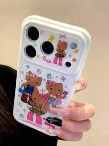 SANRIO 時尚可愛粉色波點長腿 KT 貓 2 合 1 手機殼，全覆蓋波點圖案手機殼，高品質、高評價，適用於 Apple 17 16 15 14 13 12 11 Pro Max 16 15 14 Plus，簡約創意防摔背蓋 - 彩色 - 查看 2