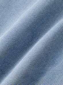 1 buah Celana Jeans Denim Minimalis Vintage untuk Remaja Perempuan, Celana Panjang Kasual Lebar Lurus dengan Motif Bintang dan Tambal Suram - Medium Wash - View 6