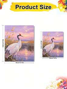 1pc Red-Crowned Crane DIY Digital Oil Painting, Canvas Painting DIY Handmade, Adult Home Decor, Holiday Gift - Sets - View 4