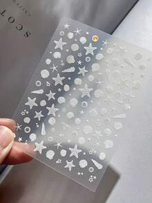 1pc Transparent White Rhinestone Starfish Sticker, Suitable For Camera, Phone Case, Tumbler, Hair Dryer, Shelf, Computer. White Transparent Single Sticker, Suitable For Adults - Multi-color - View 5