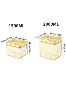 1pc/Baby Formula Powder Box/Cereal Storage Jar/Kitchen Storage Container/Material:PP/Double-Layer Seal Ring/Built-In Measuring Spoon/Sturdy Buckle/Large Capacity (1500ML/2000ML Optional) - Multicolor - View 7