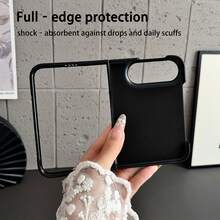 Elegant Business‑Style Crocodile Texture PU Leather Phone Case Compatible With IPhone Duo Ultra Fold, Full‑Edge Shockproof Protective Cover, Raised Camera Lip Protection, Comfortable Non‑Slip Grip Anti‑Scratch Foldable Phone Shel - Black - View 7