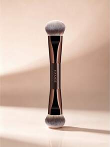 MAANGE 1pc Dual-Ended Professional Makeup Brush, 2-In-1 Multi-Function Brush, Suitable For Foundation And Contouring, Applicable For Liquid, Cream And Powder Products, Great Gift Choice For Makeup Enthusiasts - Brown - View 6
