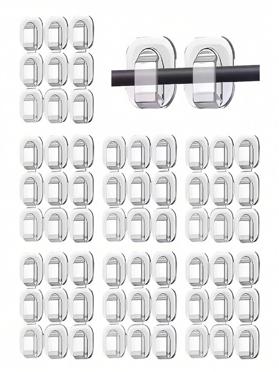 72pcs Outdoor Light Clips For Hanging Lights, Outdoor String Lights & Garden Balcony Supplies - Durable Plastic Clips For Home, Party Decorations, Christmas Light Hooks, Decorative Lighting, Secure Clips - White - View 1