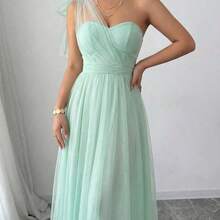 Elenzya Vestido elegante y romántico sin mangas con cuello de halter, cintura con lazo y falda de línea A, adecuado para bodas, fiestas y reuni - Negro - Ver 4
