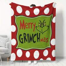 The Grinch Soft & Comfortable 1pc All-Over Print Modern Flannel Christmas Nap Blanket - Christmas Tree - Polyester Nap Blanket - Digital Print Craft, Suitable For Sofa, Bed, Travel, Office Home Decor - Multicolor - View 12