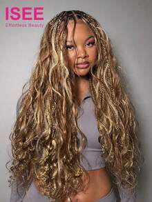ISEE Body Wave Mermaid Braids Crochet Human Hair 16-24 Inch Highlight Plush Texture Time-Saving Wear For Boho Braids - S4/27 - View 3