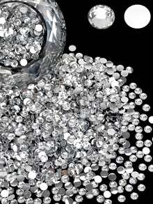 2 Set 2mm-6mm Resin Rhinestones, Flat Bottom, Non-Hot-Fix Bright Red Crystal Rhinestones For DIY Crafts, Cups, Bottles, Glasses, Clothing, Loose Sequin Crystals - Transparent - View 1
