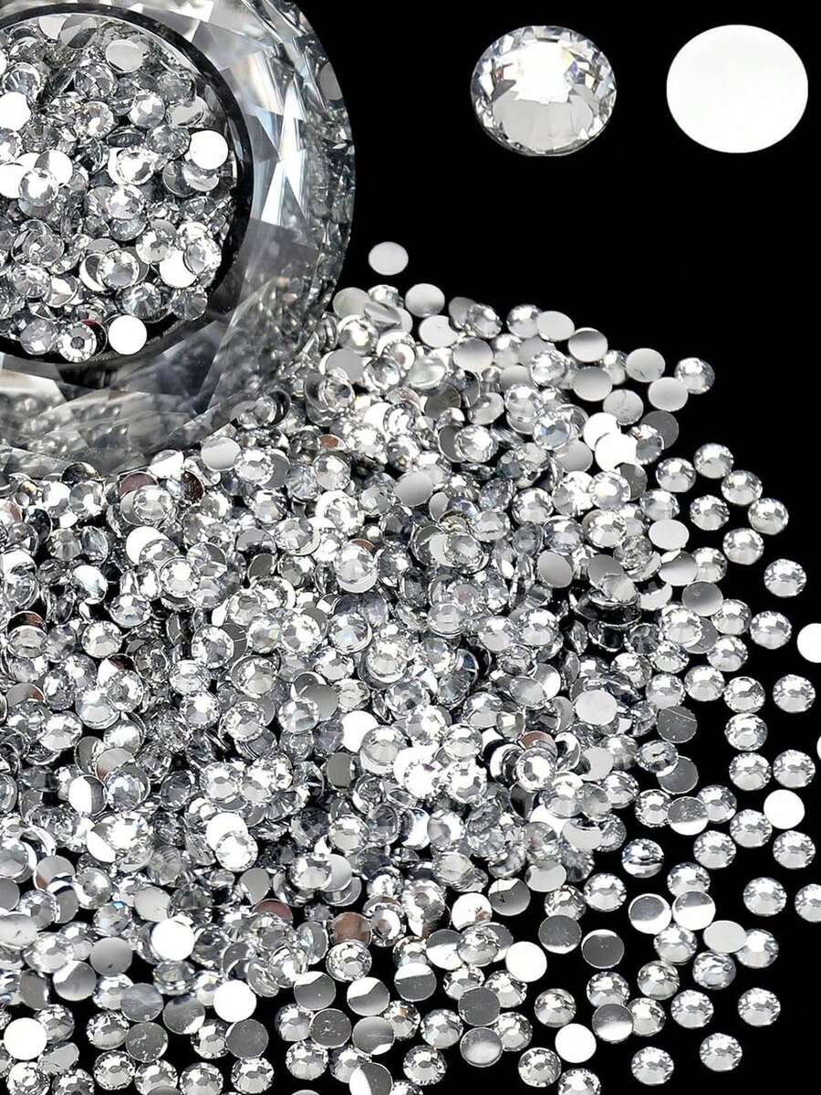 2 Set 2mm-6mm Resin Rhinestones, Flat Bottom, Non-Hot-Fix Bright Red Crystal Rhinestones For DIY Crafts, Cups, Bottles, Glasses, Clothing, Loose Sequin Crystals - Transparent - View 1