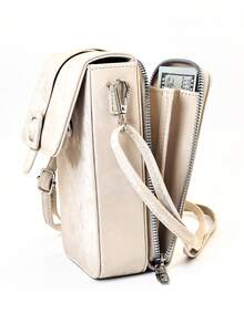 New Crossbody Phone Wallet, Multi-Functional Large Capacity Double Zipper Phone Wallet, Fashionable Minimalist Delicate Soft Design, Suitable For Casual Vacation And Dating - Apricot - View 4