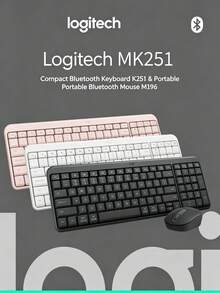 Logitech MK251 Wireless Office Keyboard And Mouse Set With Bluetooth Connection, Slim Design, Multi-Device Switching, Stand Function, And Efficient Input Experience. Pink - Pink - View 1
