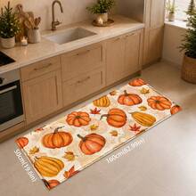 1pc Autumn Pumpkin Print Faux Wool Rug, Large Orange Pumpkin Pattern Carpet, Thanksgiving Harvest Rustic Farmhouse Style Home Decor, Suitable For Entryway, Kitchen, Living Room, Bedroom - Multicolor - View 11
