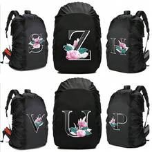 Backpack Rain-Proof Cover Large-Capacity Foldable Hiking Backpack Dust And Sun Protection Cover Suitable For Hiking Camping Mountaineering Outdoor Activities Initial Name 26 Letters Pattern - Black 60L - View 1