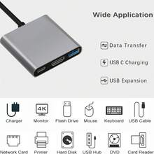 محول USB-C إلى USB 3.1 ثلاثي الوظائف، محول شحن Type-C متوافق مع S23 Ultra/15/16/17، أجهزة الكمبيوتر المحمولة، - متعدد الألوان - مشاهدة 5