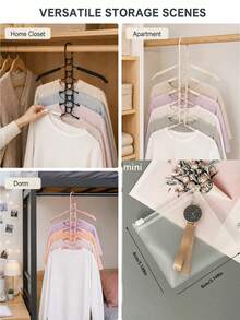 Multi-Layer Non-Slip Hangers, Closet Storage Hooks, Space-Saving, Suitable For Tops, Tank Tops And Multi-Functional Pants Rack, Scarf Rack, Closet Organizer, Suitable For Pants, Leggings, Scarves, Ties, Dormitory, Closet Organization, Holiday Gift - Multicolor - View 10