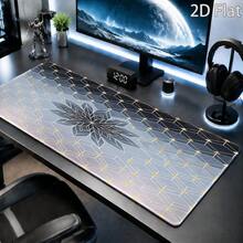Large Modern Gradient Blue And Gold Mouse Pad With Geometric Starburst Pattern - Soft, Stain-Resistant Surface, Suitable For New Year's Desktop Decoration, Office Computer Use, Comfortable For Long-Term Use, Elegant And Simple Design. - Mouse Pad - View 2