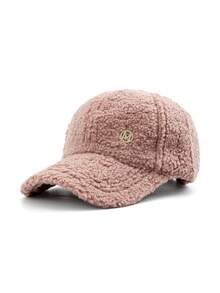 1pc Women's Faux Wool Curved Brim Baseball Cap, Solid Color, Casual, Metal Decor, Adjustable, Versatile For Daily Wear And Outdoor Outings - A - View 9