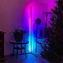 1pc Smart RGB LED Corner Lamp, App And Remote Control, 16 Million Colors And Music Sync, Standing Floor Lamp, Suitable For Living Room, Bedroom And Game Room - Black - View 12
