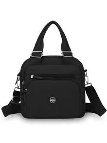 Women's Multi-Functional Compact Handbag, Convertible To Shoulder Bag And Backpack, With Adjustable Shoulder Strap, Multi-Compartment Design, Minimalist Style, Suitable For Moms - Multicolor - View 18