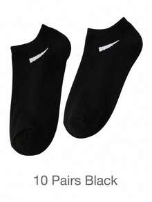30/10 Pairs Men's Breathable Athletic Socks, Letter Print Crew Socks, Soft Stretch Cushioned Sports Socks For Running, Basketball, Gym & Daily Wear - A - View 14