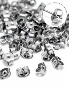 10/50/100Pcs Stainless Steel Ear Plugs Ear Studs Anti-Slip Earring Accessories Gold Butterfly Clasp Suitable For DIY Handmade Earrings Jewelry Accessories - Ear Plug - View 6