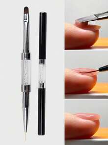 1pc Professional Dual-Ended Nail Art Structure Design Pen, French Extension Nail Line Pen, Nail Art Tool - Multicolor - View 1