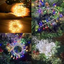 Twinkling Waterfall LED Fairy Lights, Comes With Battery Box, Batteries Not Supplied, Warm Glow Hanging Light Strands, Cozy Home Lighting For Christmas Mantel, Window And Festive Decor - Silver - View 7