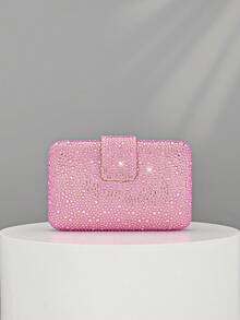 Pink-Cute Crystal Box Clutch Mini Rhinestone Handbags For Women Party Wedding Evening Bag For Weeding,Party,Valentine's Day Best Gift - Multicolor - View 9