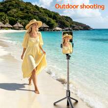 Q03 29-Inch Extendable Aluminum Alloy Selfie Stick Featuring 360° Rotation, A Built-In Tripod, And A Detachable Bluetooth Remote; Lightweight And Portable, Designed For Travel, Photography, And Live Streaming; Compatible With IOS And Android Phones. - View 2