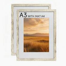 Mosearon 2pcs Wide Border MDF Photo Frames, 30x40, A3, A4 - Suitable For Home, Office, Etc.; Art Prints And Portrait Decorative Frames - 2009 MDF - View 13